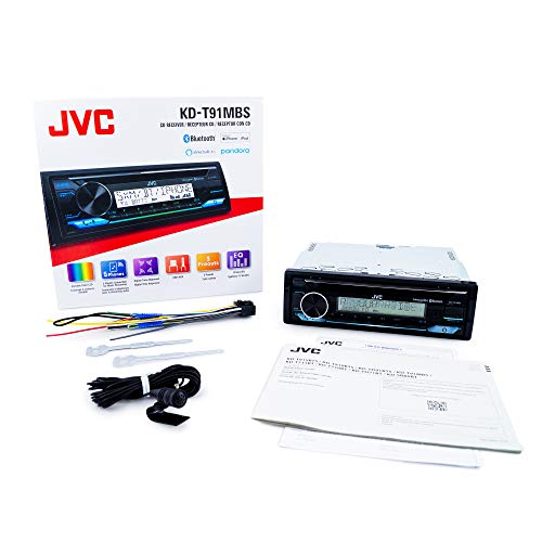 JVC KD-T91MBS Car & Marine Receiver with CD Bluetooth, USB, SiriusXM Ready, Amazon Alexa, Conformal Coated PCB