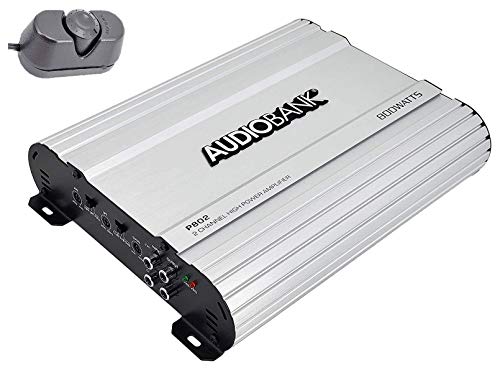 Audiobank P802 -2 Channels 800 WATTS Bridgedable Car Audio Stereo Amplifier Heavy-Duty Aluminum Alloy Heatsink | Class A-B Operation Remote On/Off Circuit -2nd Gen