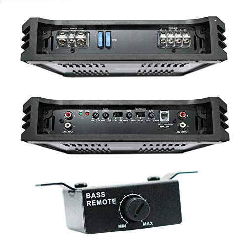 Audiobank P-1400.2 A/B Class 2 Channel 1400 Watt Car Audio Stereo Bass Amplifier with Bass Remote Control + 1500 Watts 8 Gauge Amplifier Installation Kit KIT -2nd Gen