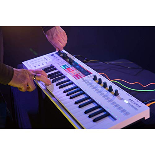 Arturia - Keystep Pro - All-in-One Performance MIDI Controller, Sequencer and Arpeggiator - 4 Polyphonic Sequencer Tracks, 24-Part Drum Sequencer, MIDI & CV Connectivity, 37-Note Slim Keybed