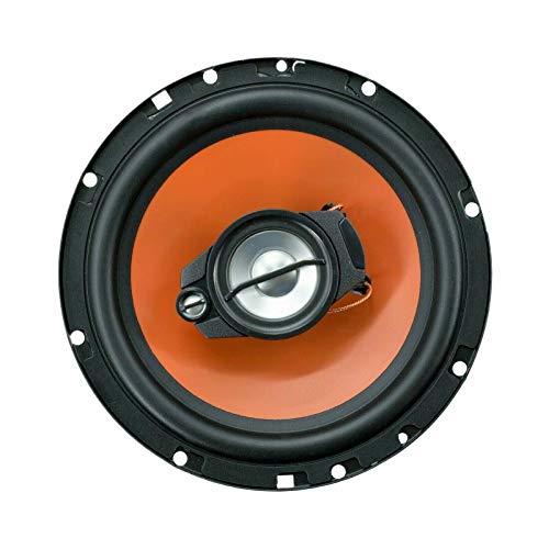 Audiobank 6.5-Inch 3-Way Orange Car Audio Stereo Coaxial Speakers - AB674 - Total of 2 Speakers / 600 Watts Peak Power Handling Rubber Coated Cloth Surround