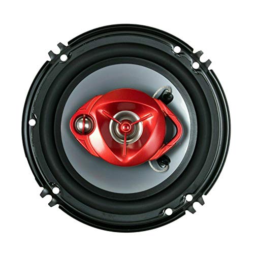 4X Soundxtreme ST-603 6-Inch 3-Way 350 Watts Maximum Power Coaxial Car Audio Speakers with PEI Dome Tweeter 4 Ohms Impedance, 89 dB Sensitivity, Frequency 65 Hz - 20kHz