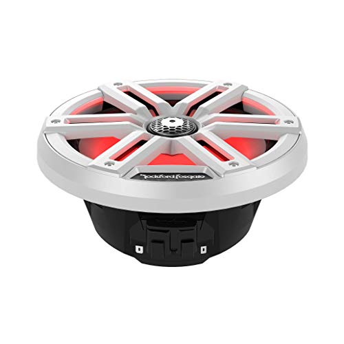 Rockford Fosgate M2-8 Color Optix 8” 2-Way Coaxial Multicolor LED Lighted Marine Speakers - White/Stainless (Pair)