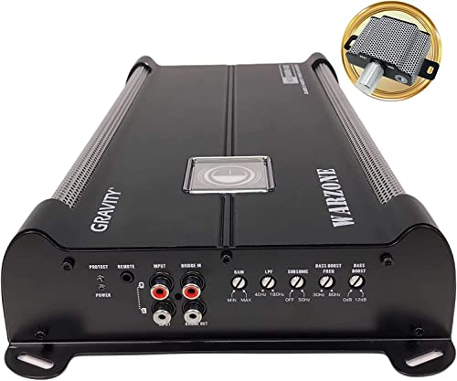 Gravity 3000.1D Class D Car Audio Amplifier – 1500 Watts True RMS @ 1 Ohm Max Power at 3000W, 1/2/4 Ohm Stable, Digital, Monoblock, Mosfet Power Supply, Great for Subwoofers
