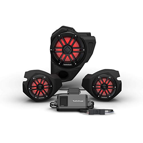 Rockford Fosgate RZR14RC-STG3 Audio Kit: Ride Command 2-Way Interface, 800-Watt Amp, M1 Color Optix Multicolor LED Lighted Front Speaker & Subwoofer Kit for Select RZR Models (2014-2021)