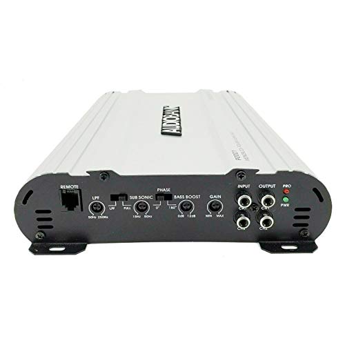 Audiobank P2001 2000 Watts Peak Power Monoblock Power Class AB Car Audio Amplifier with Remote Subwoofer Level Control & 4 Gauge Amplifier Installation Wiring Kit