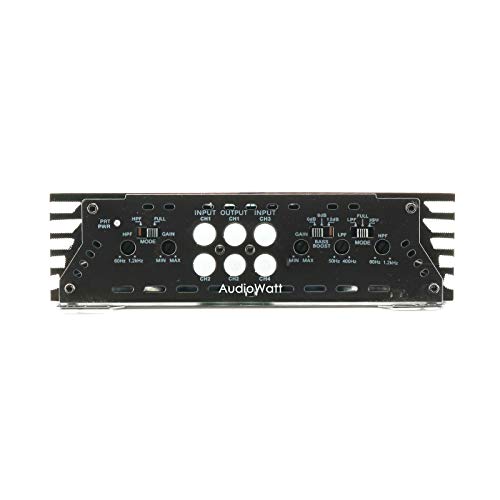 BLAUPUNKT AMP1404 1500 Watts Maximum Output Power 4-Channel Full Range Car Audio Amplifier + AUDIOBANK 6.5 Coaxial Car Audio Speakers 400 Watts Peak Power - (4 Speakers)