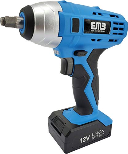 12 Volt Max Brushed Powerful Cordless Impact Wrench Drive Tool up 0-1,300 RPM with Li-Ion 1300 mA Battery 3/8-Inch Keyless Chuck for Quick and Easy Bit Changing with Charger Included