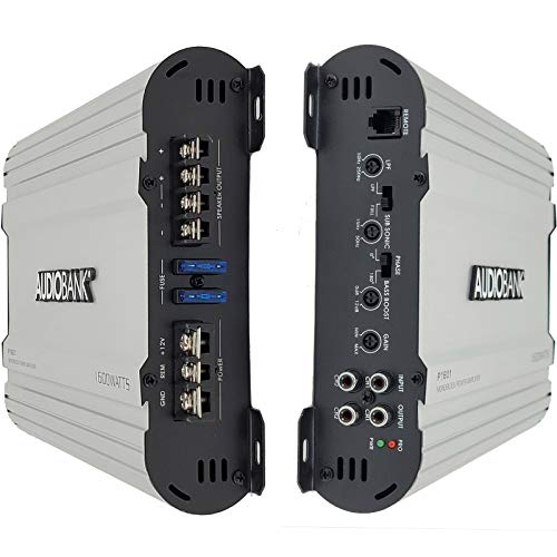 Audiobank Monoblock 1600 WATTS Amp Class AB Car Audio Stereo Amplifier P1601 Heavy-Duty Aluminum Alloy Heatsink, Class A-B Operation Remote On/Off Circuit