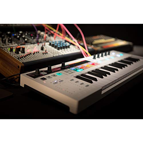 Arturia KeyStep Pro 37-Key USB/MIDI/CV Keyboard Controller and Sequencer, with Aftertouch, 4-Track Polyphonic Sequencer, and Metronome with Gravity Phone Holder and Bluetooth Headphone Bundle