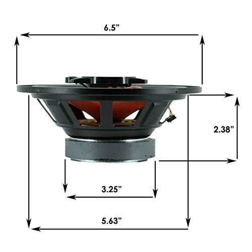Audiobank 6.5-Inch 3-Way Orange Car Audio Stereo Coaxial Speakers - AB674 - Total of 2 Speakers / 600 Watts Peak Power Handling Rubber Coated Cloth Surround