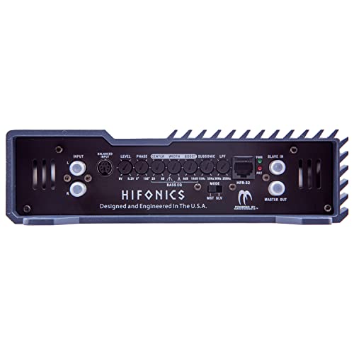 Hifonics BXX6000.1D 6000 Watt RMS 1-Channel Monoblock D Class Amplifier Brutus Car Audio with Red 0 Gauge Installation Kit Bundle,Silver
