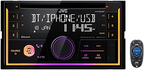 JVC KWR930BT Car Stereo - Double Din, Bluetooth, CD,MP3/USB AM/FM Radio, Multi Color Illumination