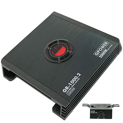 Gravity GR1000.2 2 Channels 2000 Watts Peak Power Car Audio Stereo Bridgeable Amplifier with Class AB Technology MOSFET PWM Power Supply TRI-Mode Operation