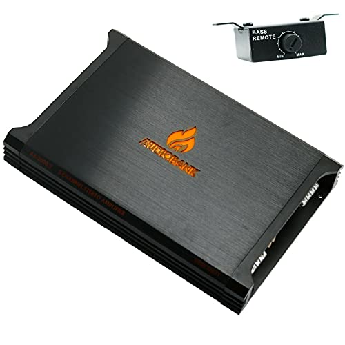 Audiobank AB2000.2 2 Channel 3500 Watt 2 Ohm A/B Class Car Audio Stereo BASS Amplifier with Bass Control, Bridgeable, LED Indicator with 4 Gauge Installation Kit Blue Bundle