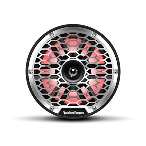 Rockford Fosgate M2-8HB Color Optix 8â€ 2-Way Coaxial Multicolor LED Lighted Marine Speakers with Horn Tweeters -Black/Stainless (Pair)