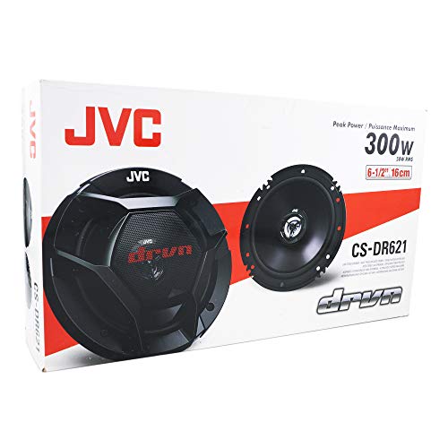 JVC CS-DR621 Car Speakers - 300 Watts of Peak Power, 6.5 Inch, Full Range, 2 Way, Sold in Pairs