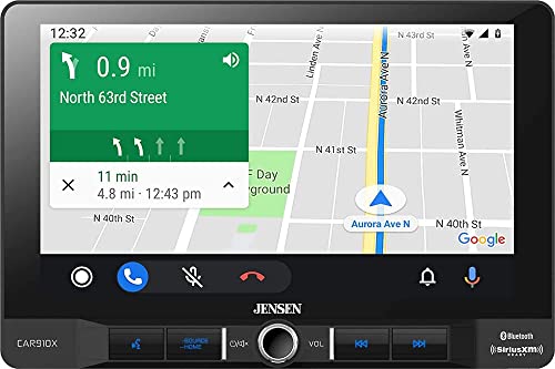 Jensen CAR910X 9 inch Mechless Multimedia Receiver with Apple CarPlay l Android Auto l SiriusXM-Ready l Built-in Bluetooth l 240 Watts MOSFET Power (60W x 4)