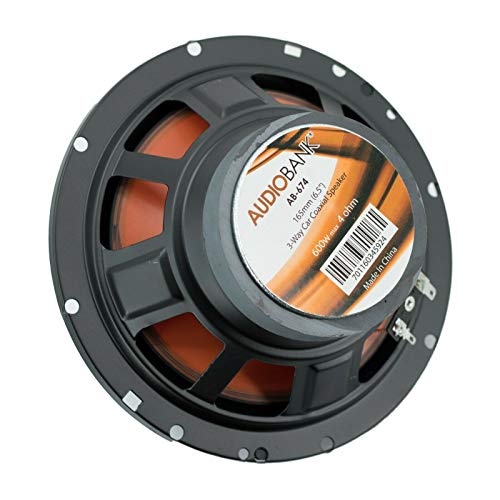 Audiobank 4X 6.5-Inch 600 Watts Peak Power Handling 3-Way Orange Car Audio Stereo G-Series Coaxial Car Speakers Polypropylene with MICA Cone Woofer -AB674