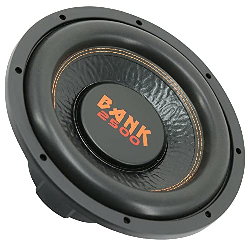 Audiobank Bank2500 Series 12 Inch BK-12 2500 Watts Max Power Elite Car Audio Shallow Subwoofer 4 Ohm DVC - Dual Voice Coil Stereo Competition Grade Sub - Two Subwoofers