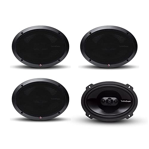 Rockford Fosgate P1694 6 Inch by 9 Inch 300 Watt 4 Way Dual Surround Sound Car Coaxial Audio Speakers for Automobile Music Sound System (2 Pack)