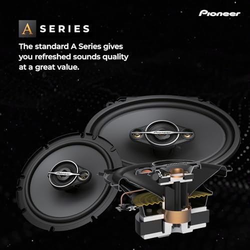 PIONEER A-Series TS-A6961F, 4-Way Coaxial Car Audio Speakers, Full Range, Clear Sound Quality, Easy Installation and Enhanced Bass Response, Black 6” x 9” Oval Speakers