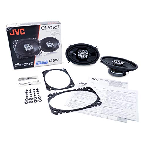 JVC CS-V4627 Car Speakers - 140 Watts of Power Per Pair and 70 Watts Each, 4 x 6 Inch, Full Range, 2 Way, Perfect Factory Replacement