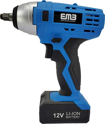 12 Volt Max Brushed Powerful Cordless Impact Wrench Drive Tool up 0-1,300 RPM with Li-Ion 1300 mA Battery 3/8-Inch Keyless Chuck for Quick and Easy Bit Changing with Charger Included