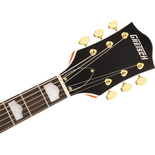 Gretsch G5422TG Electromatic Classic Hollow Body Double-Cut 6-String Electric Guitar with 12-Inch-Radius Laurel Fingerboard, Bigsby and Gold Hardware - Orange Stain