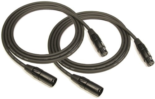 Kirlin 25FT Professional Mic Cables - Black - XLR / XLR - 2 PACK