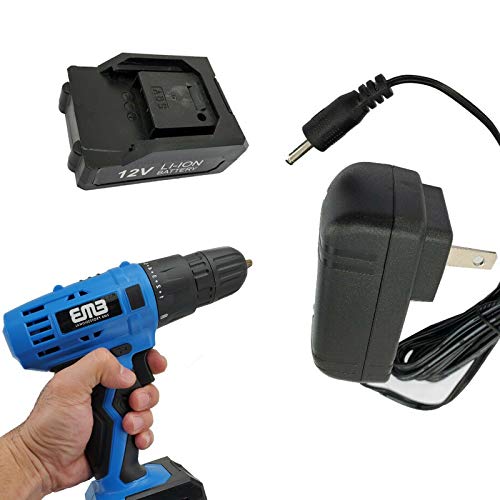 12 Volt Max Brushed Powerful Cordless Impact Wrench Drive Tool up 0-1,300 RPM with Li-Ion 1300 mA Battery 3/8-Inch Keyless Chuck for Quick and Easy Bit Changing with Charger Included