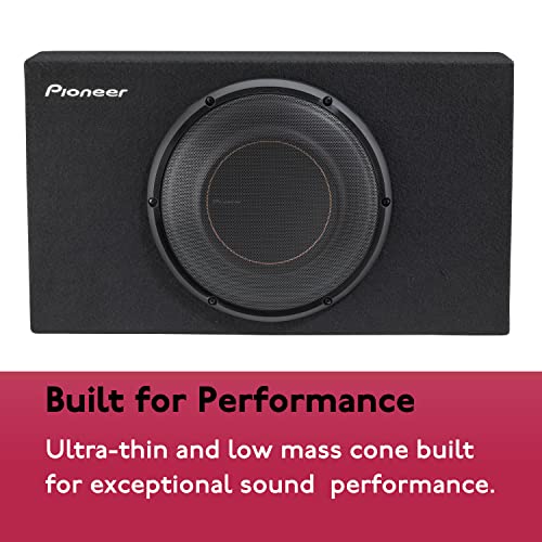 PIONEER TS-D10LB – Powerful 10” Pre-Loaded Subwoofer with Sealed Enclosure, 1300 Watts Peak Power, and Compact Design for Deep Bass Sound