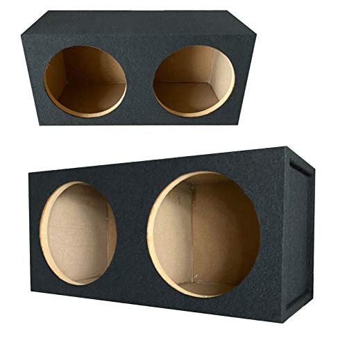 1x Audiotek CA-12DS Pro Dual Seal 12-Inch Subwoofer Enclosure Car Vehicle Audio Speaker Box All Medium-Density Fiberboard Vented Enclosure Carpet Texture Terminal