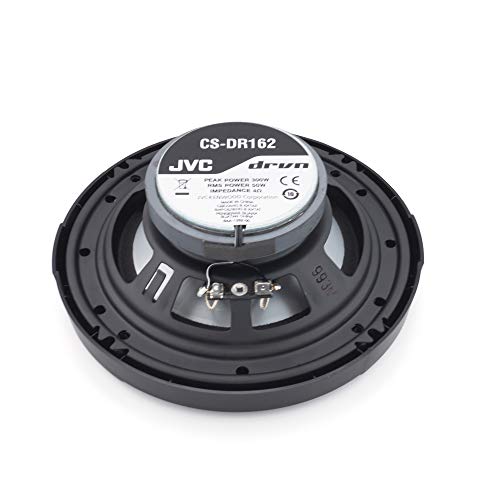 JVC CS-DR162 DRVN Series 6.5 Inch 2-Way 300 Wats Car Speakers (Coaxial)- Set of 2 (Black) with horn ring sound enhancer