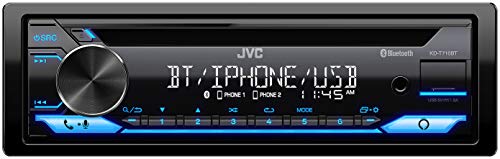 JVC KD-T710BT - CD Car Stereo, Single Din, Bluetooth Audio and Hands Free Calling w External Microphone, CD, MP3, USB, AUX Input AM/FM Radio, High Power Amp, Amazon Alexa Voice Control