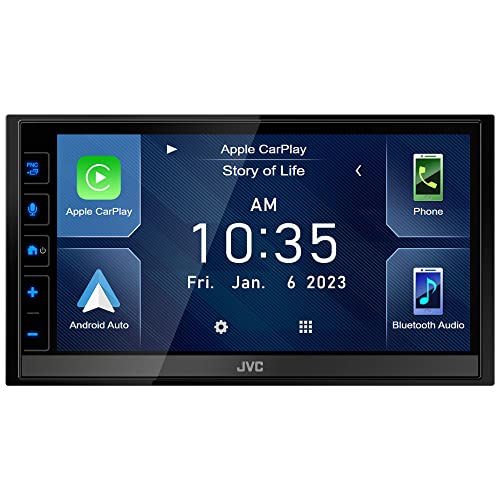 JVC KW-M780BT Apple CarPlay Android Auto Digital Media Player, Double Din, 6.8 Inch LCD Touchscreen, AM/FM, Bluetooth, MP3 Player, USB Port, iDatalink Maestro, SiriusXM, Class D Amp, Car Radio