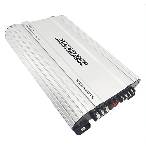 Audiobank P6001 Monoblock 6000 WATTS Amp Class D 1OHM Car Audio Stereo Amplifier with Remote Turn On/Off Circuit/Heavy-Duty Aluminium Alloy Heatsink Power and Protection Indicator