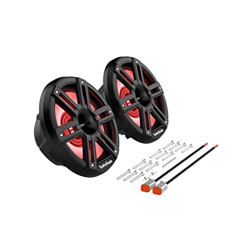 Rockford Fosgate M2-8HB Color Optix 8â€ 2-Way Coaxial Multicolor LED Lighted Marine Speakers with Horn Tweeters -Black/Stainless (Pair)