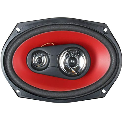 Audiobank 6x9 700 Watt 3-Way Red Car Audio Stereo Coaxial Speakers - AB6970 (2 Speakers)