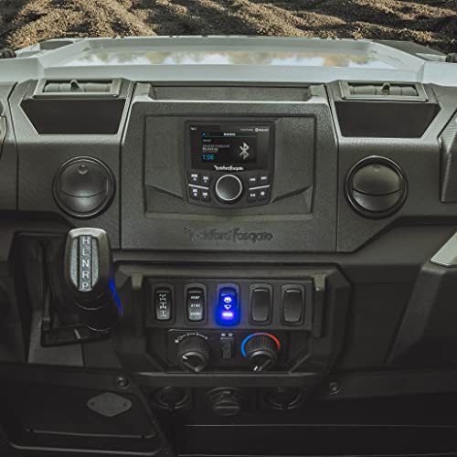 Rockford Fosgate RNGR18-STG4 Audio Kit: PMX-2 Receiver, 1500-Watt Amp, M1 Series Color Optix Multicolor LED Lighted Front & Rear Speakers Plus Subwoofer for Select Polaris Ranger Models (2018-2022)