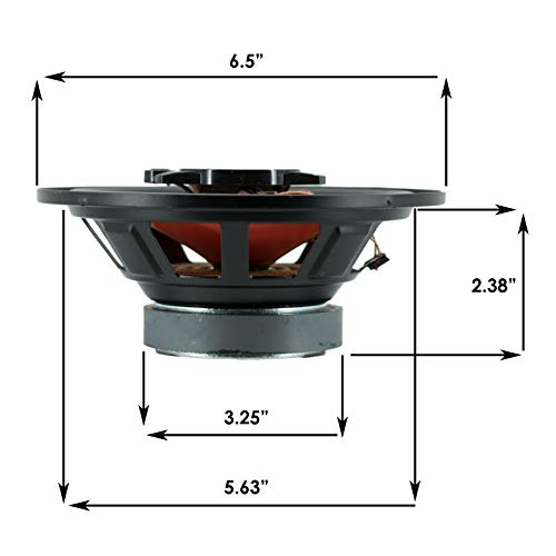 Audiobank 4X 6.5-Inch 600 Watts Peak Power Handling 3-Way Orange Car Audio Stereo G-Series Coaxial Car Speakers Polypropylene with MICA Cone Woofer -AB674