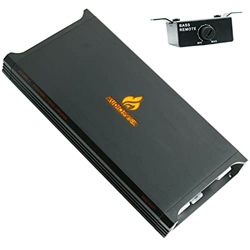 Audiobank AB2800.2 2 Channel 5000 Watt 2 Ohm A/B Class Car Audio Stereo BASS Amplifier with Bass Control, Bridgeable, LED Indicator with Bass Knob Included