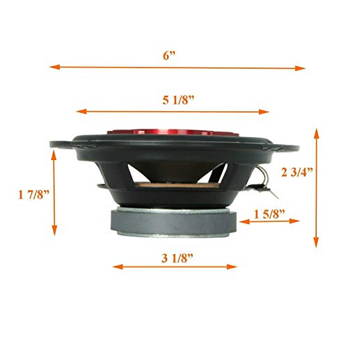 4X Soundxtreme ST-603 6-Inch 3-Way 350 Watts Maximum Power Coaxial Car Audio Speakers with PEI Dome Tweeter 4 Ohms Impedance, 89 dB Sensitivity, Frequency 65 Hz - 20kHz
