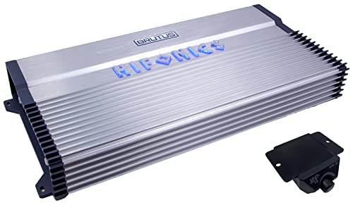 Hifonics BXX6000.1D 6000 Watt RMS 1-Channel Monoblock D Class Amplifier Brutus Car Audio with Red 0 Gauge Installation Kit Bundle,Silver