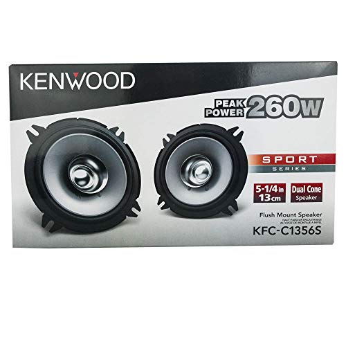 Kenwood KFC-C1356S 250 Watt 5.25-Inch Dual Cone Stereo Car Audio Speaker (1 Set)