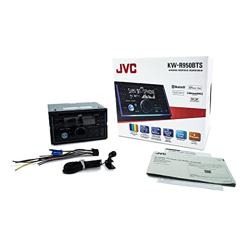 JVC KW-R950BTS Bluetooth Car Stereo Receiver with USB Port – LCD Display - AM/FM Radio - MP3 Player - Double DIN – 13-Band EQ (Black)