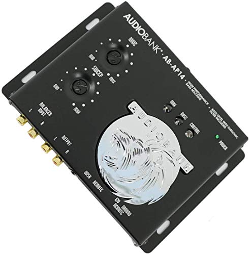 AudioBank AB-AP14 1/2 Din Car Audio Digital Bass Processor, Bass Maximizer & Sound Restoration with Dash Mount Remote Control & Lighted Bass Restoration Display-2nd Gen