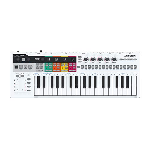 Arturia KeyStep Pro 37-Key USB/MIDI/CV Keyboard Controller and Sequencer, with Aftertouch, 4-Track Polyphonic Sequencer, and Metronome with Gravity Phone Holder Bundle