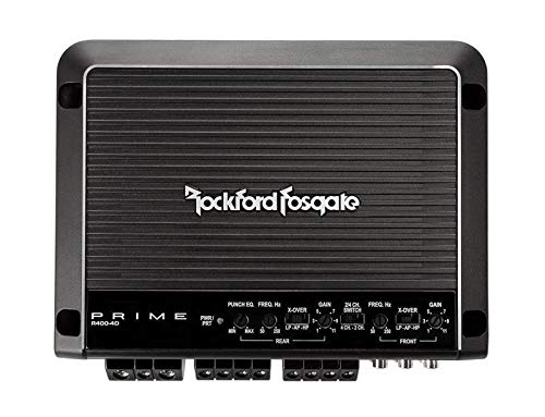 Rockford Fosgate R400-4D 400W 4 Channel Car Audio Amplifier + 4 Gauge Amp Kit