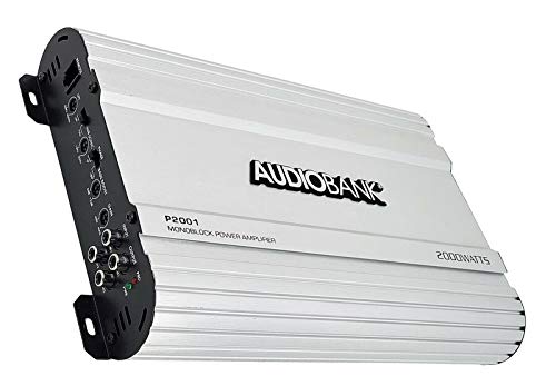 Audiobank P2001 2000 Watts Peak Power Monoblock Power Class AB Car Audio Amplifier with Remote Subwoofer Level Control & 4 Gauge Amplifier Installation Wiring Kit